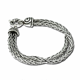 Double Chain Bracelet With Swirl Clasp (Medium)