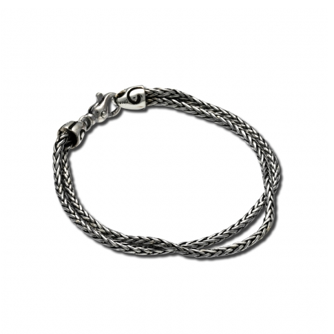 Double Chain Bracelet With Swirl Clasp (Thin)