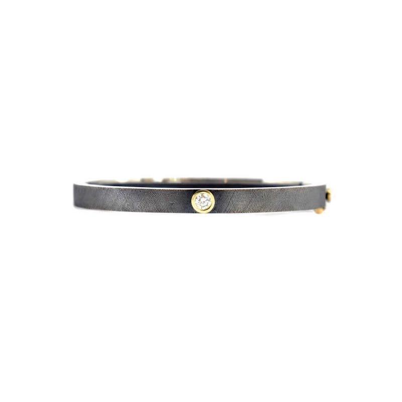 Junia 6mm Single Diamond Bangle - Sterling Silver