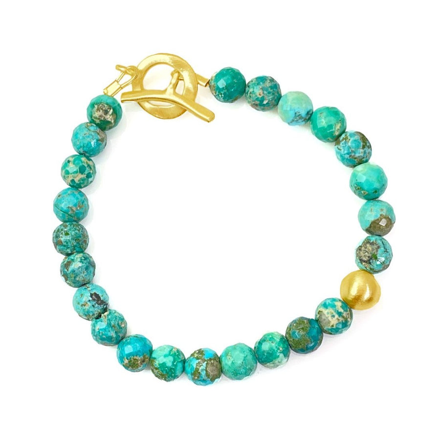 Turquoise Round Beads Bracelet