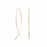Bezel Set Extra Long Diamond Wire Earrings