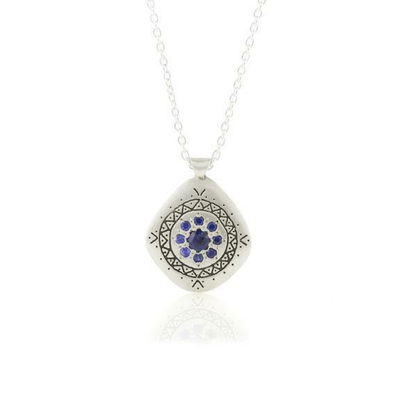 Blue Sapphire Memories Pendant Necklace