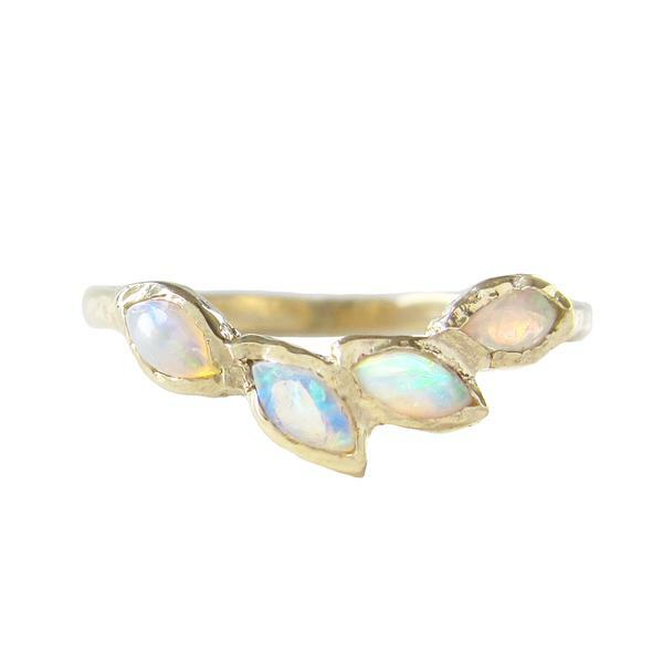 Opal Petal Ring