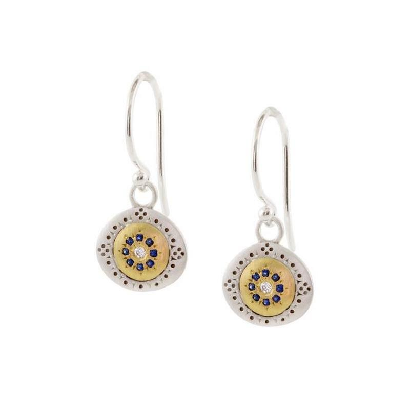 Blue Sapphire and Diamond Seeds of Harmony Earrings