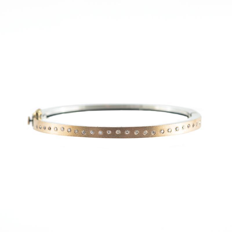Rene 4mm Diamond Bangle - Rose Gold