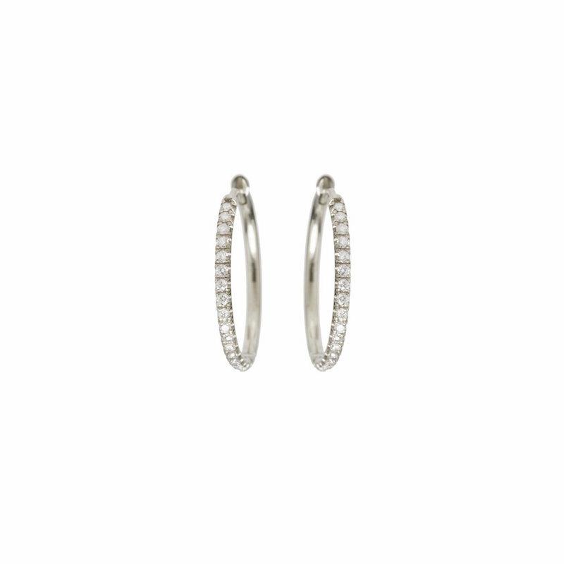 Large Diamond Pave Hoops