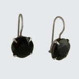 Round Faceted Stone Drop Earrings