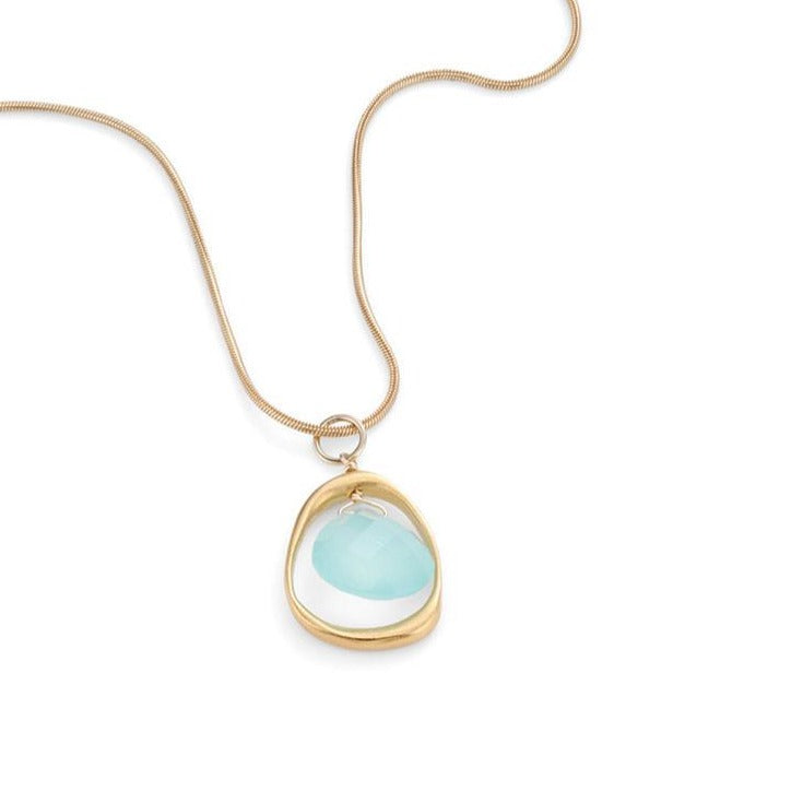 Open Circle with Chalcedony Necklace