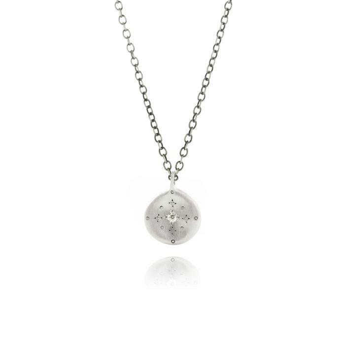 Diamond New Moon Charm Pendant