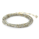 Confetti Labradorite Gemstone Wrap Bracelet - Necklace