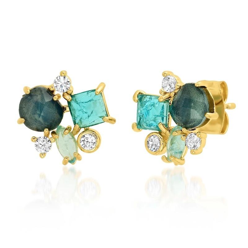 Crystal & Glass Cluster Studs