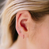 Pave Ruby Medium Hinge Huggie Hoops