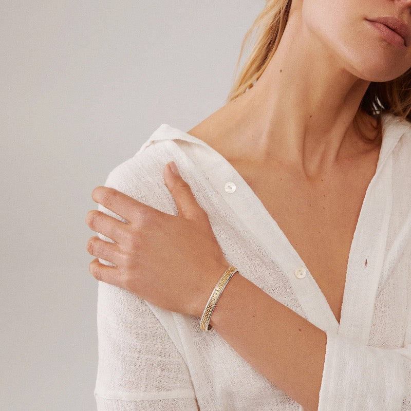 Classic Wide Band Stacking Cuff - Gold & Silver