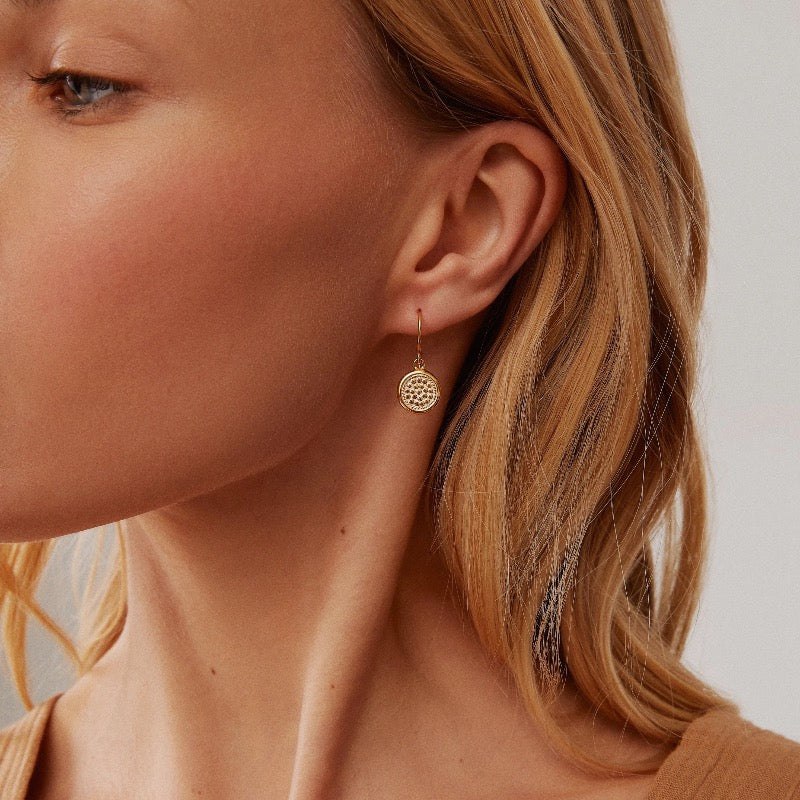 Classic Circle Drop Earrings - Gold