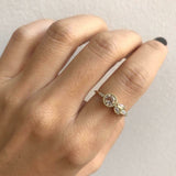 Morganite Diamond Opal Leaf Ring