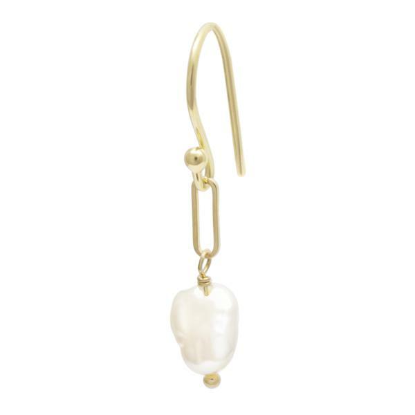 Pearl Nugget Paperclip Earrings