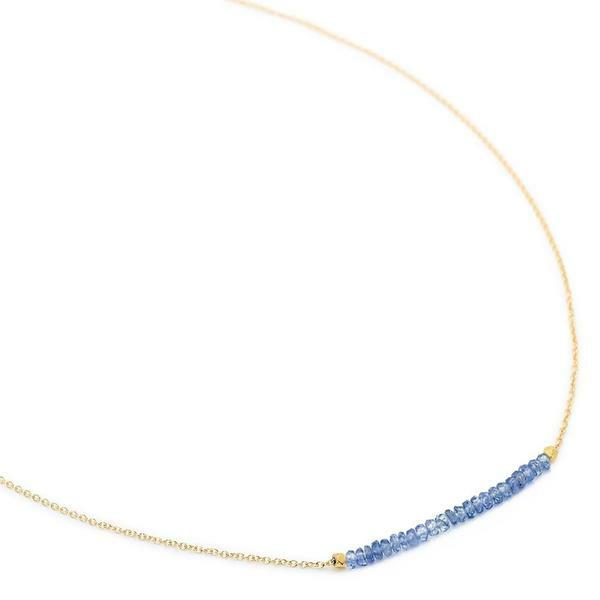 Blue Sapphire Centre Gemstone Wrap Necklace