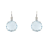 Blue Topaz 12mm Round Faceted Earrings