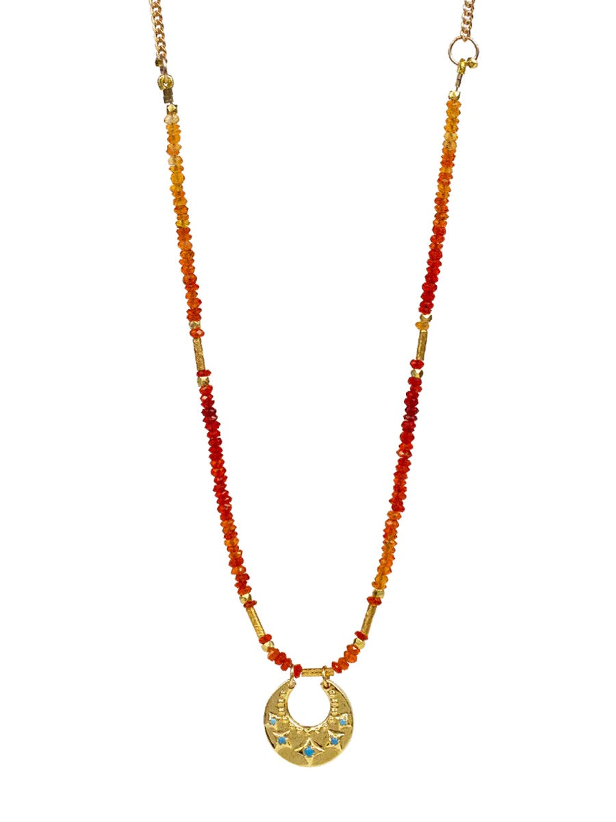 Fire Opal Bali Necklace