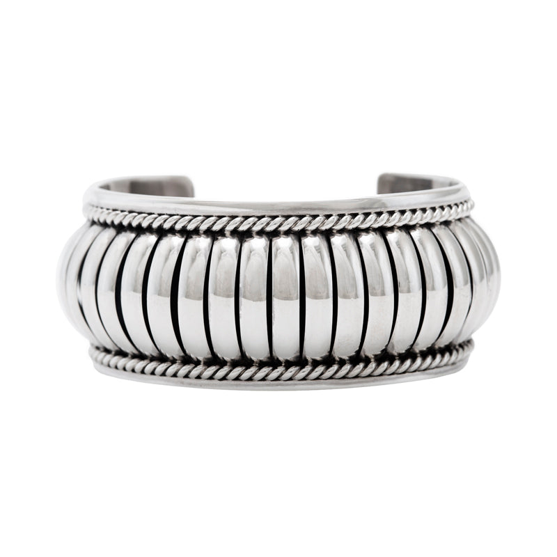 Sterling Silver Rope Cuff - One and One Quarter Inch