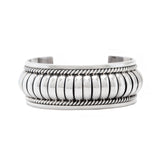 Sterling Silver Rope Cuff - One Inch