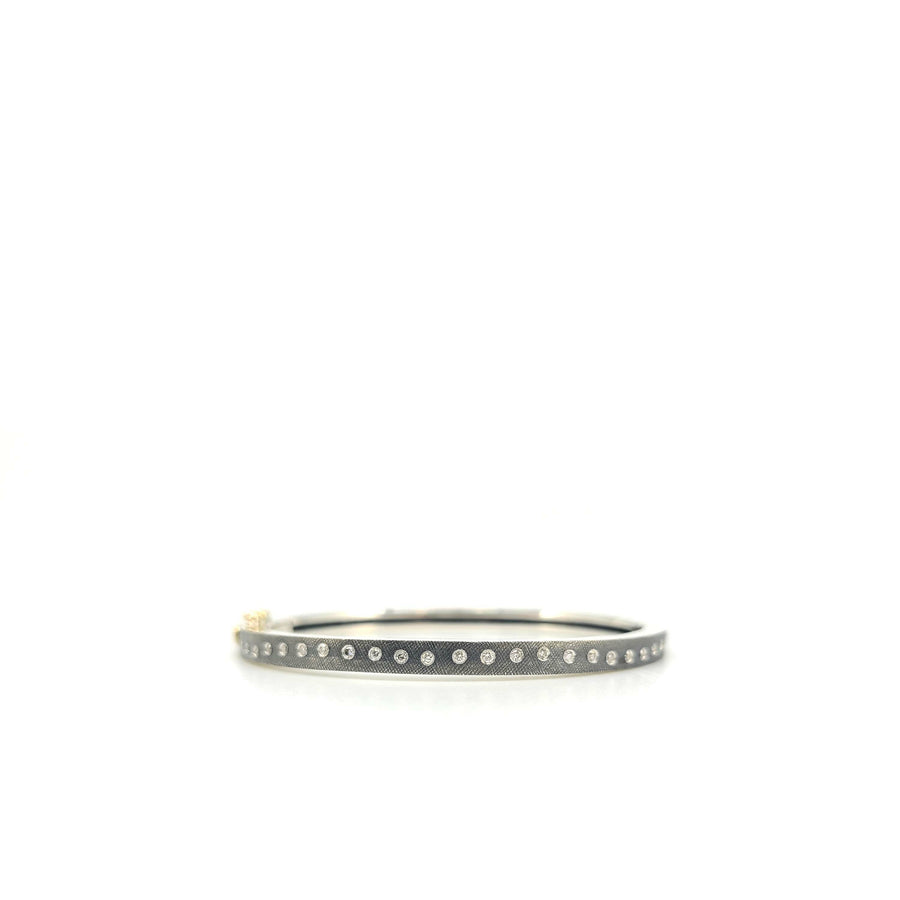 Rene 4mm Diamond Bangle - Sterling Silver