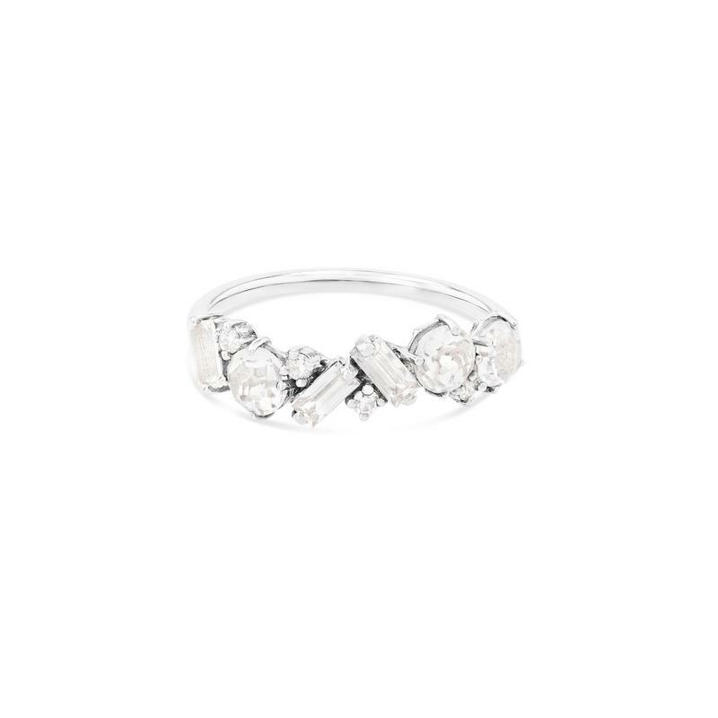 White Topaz and Diamond Amalfi Mix Band