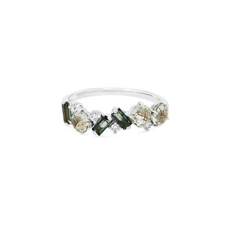 Green Amethyst Green Envy Diamond Amalfi Mix Band