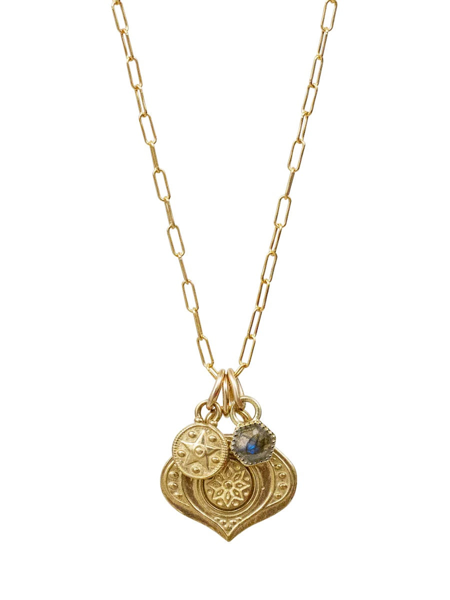 Labradorite Sunrise Charm Necklace