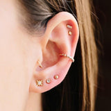 Bead & Diamond Starburst Earrings