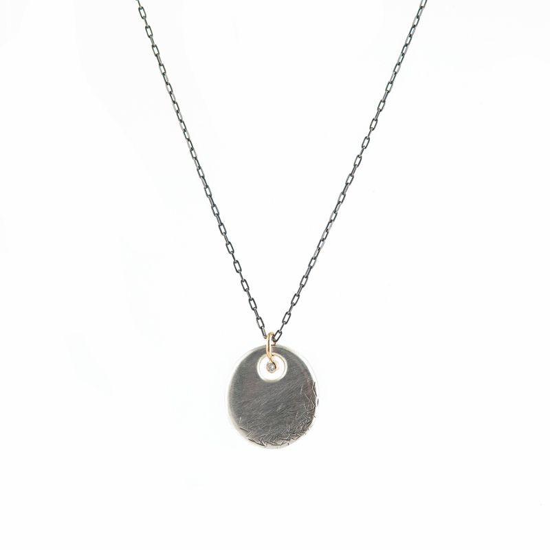 Frosted Textured Disc Necklace