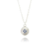 Blue Sapphire Four Star Wave Charm Necklace