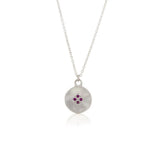 Ruby Four Star Wave Pendant Necklace