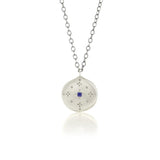 Blue Sapphire New Moon Pendant Necklace