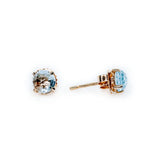 Blue Topaz Round Faceted Studs