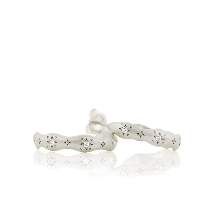 Diamond Wavy Hoops