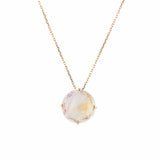 Rainbow Moonstone Round Faceted Pendant Necklace