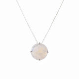 Rainbow Moonstone Round Faceted Pendant Necklace