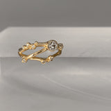 Encrusted 3 Branch Solitaire Diamond Ring