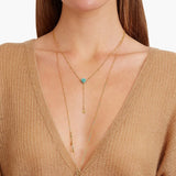Turquoise Rose & Gold Lariat