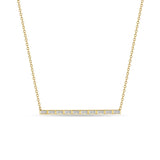 10 Channel Set Baguette Diamond Bar Pendant Necklace
