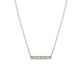 5 Channel Set Baguette Diamond Bar Pendant Necklace