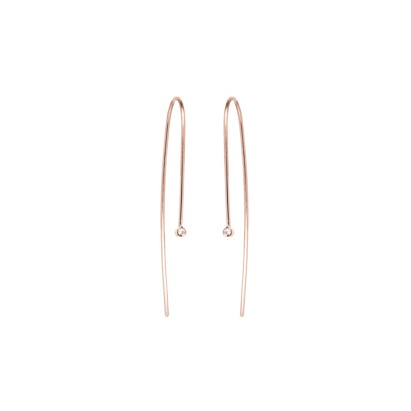 Bezel Set Diamond Wire Earrings