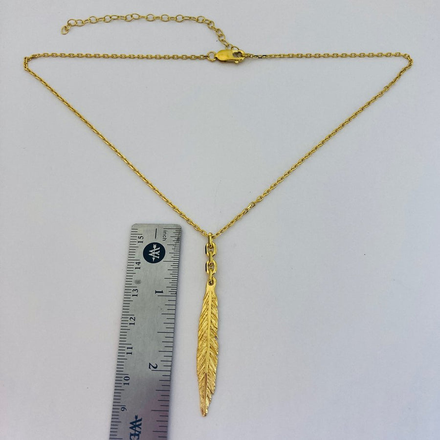 Carved Feather Necklace