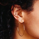 Prong Diamond Extra Small Chain Huggie Earrings