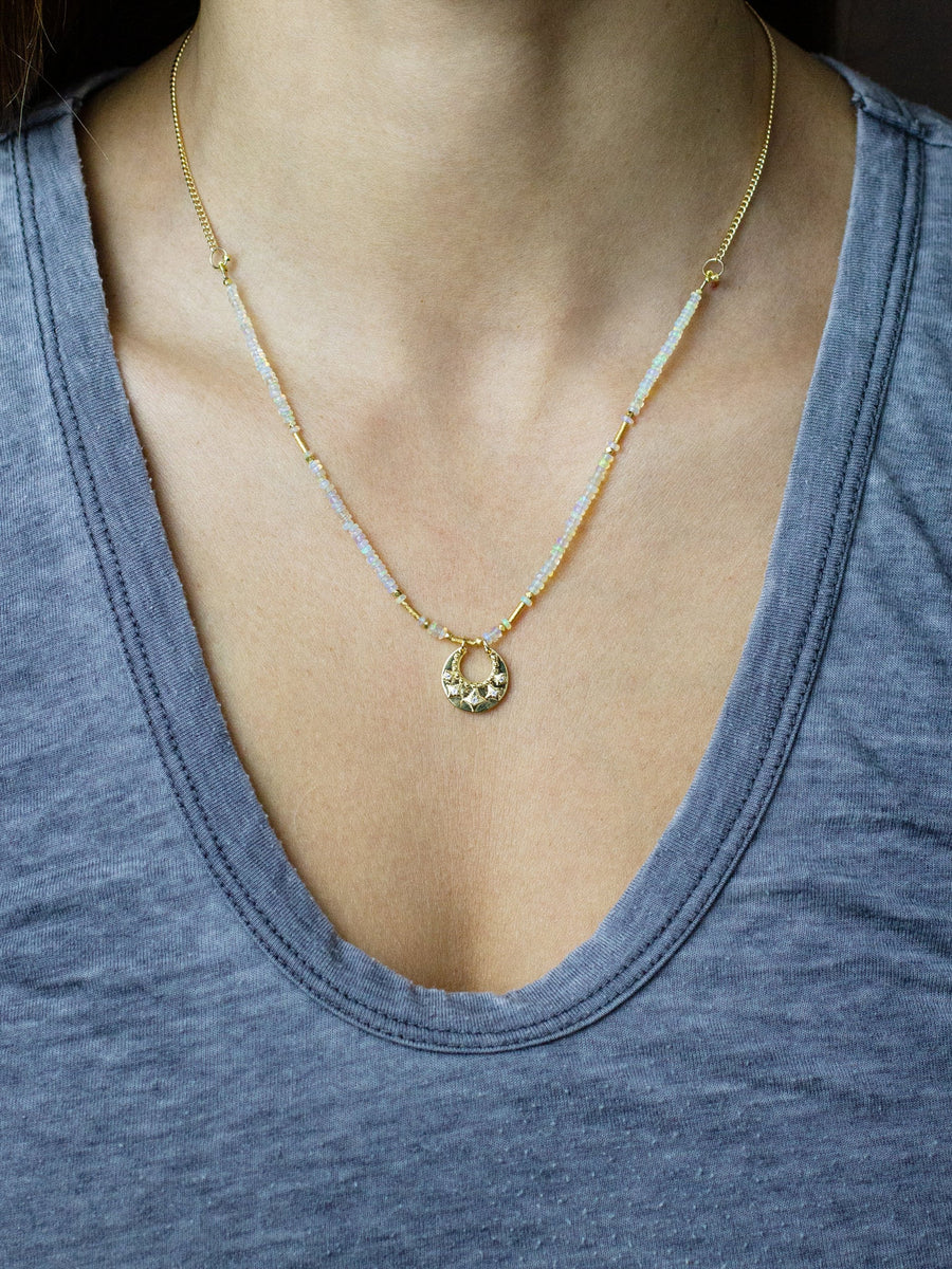 Fire Opal Bali Necklace