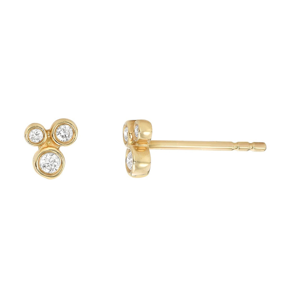 Triple Bezel Diamond Bubble Post Earrings