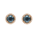 5.0mm London Blue Topaz and Diamond Post Earrings