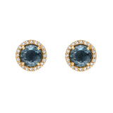 5.0mm London Blue Topaz and Diamond Post Earrings