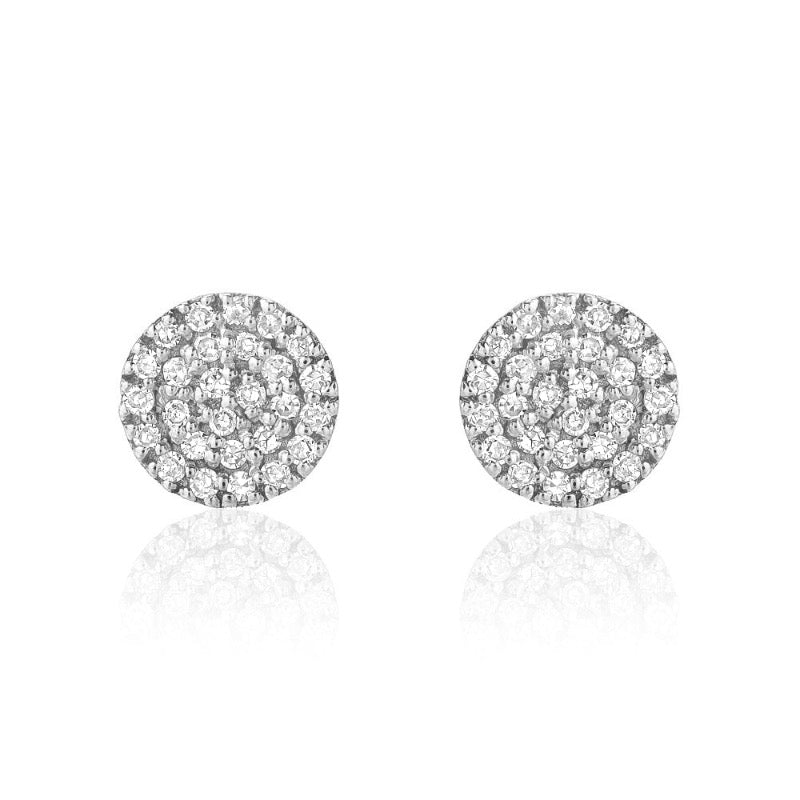 5.5mm Round Pave Post Earrings